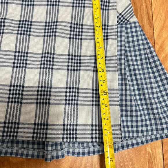 Urban Outfitter Pleated Mini Skirt Size M Blue Plaid Gingham Preppy School Girl - Picture 4 of 7